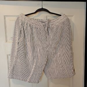 Boohoo Men's Athletic Striped Shorts - Black and White